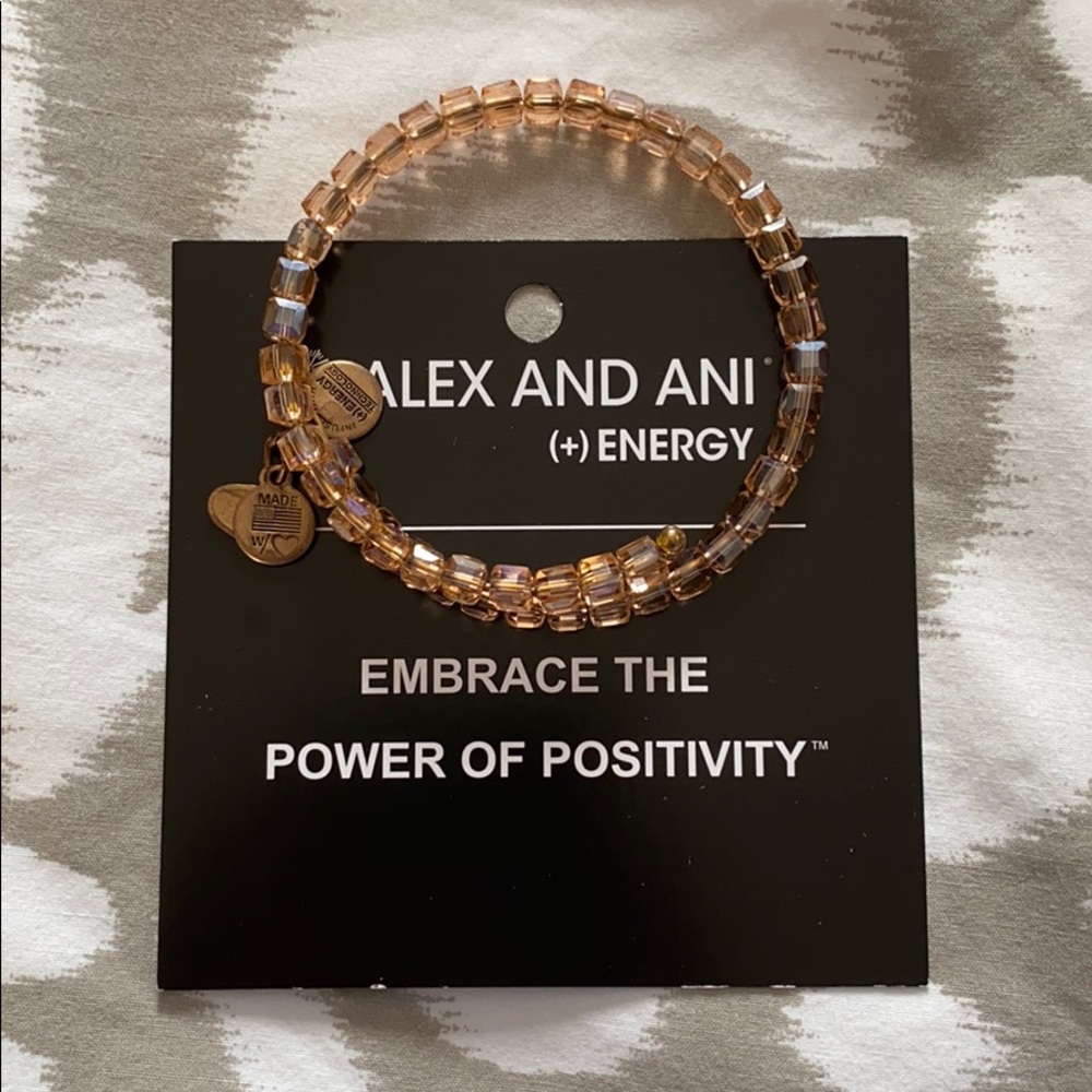 Pink power of positivity energy bangle